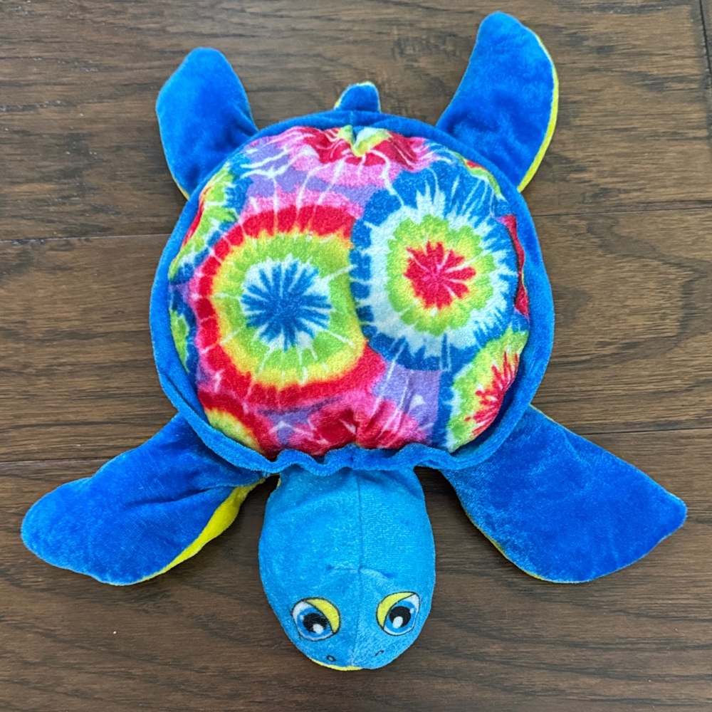 Blue and Multicolor Stuffed Turtle